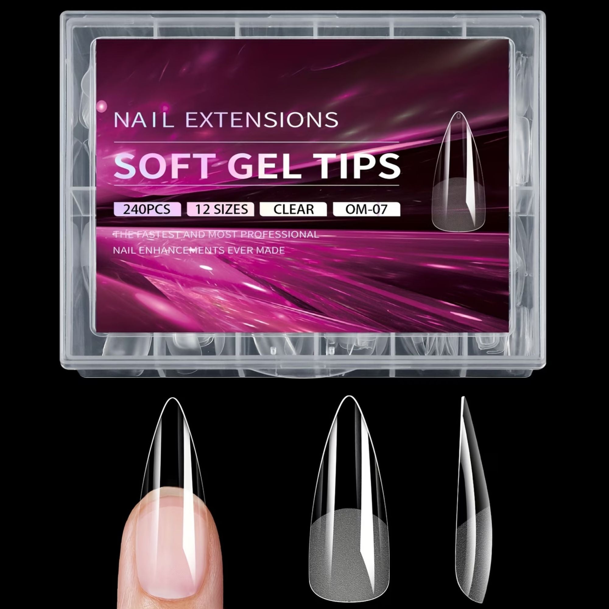 Coconoir Beauty - Soft Gel Long Almond Full Cover Tips - 240pcs