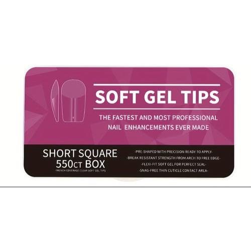 Coconoir Beauty - Soft Gel Short Square Full Cover Tips - 550pcs