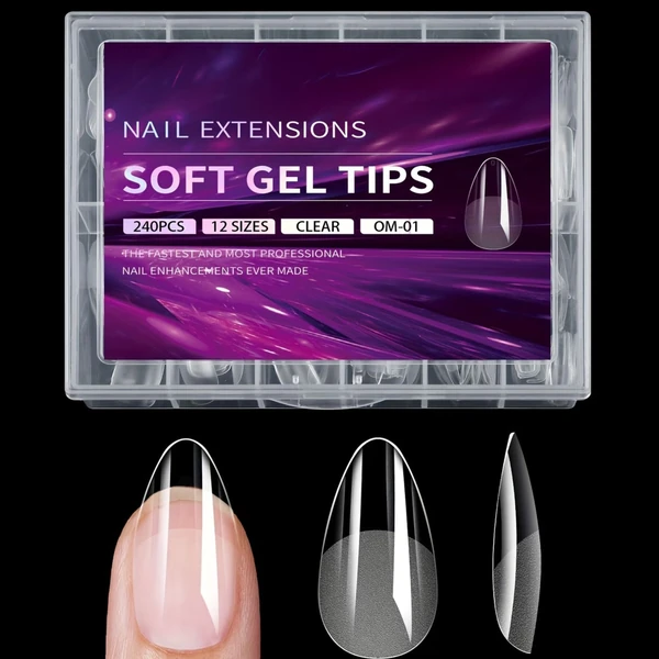 Coconoir Beauty - Soft Gel Short Almond Full Cover Tips - 240pcs
