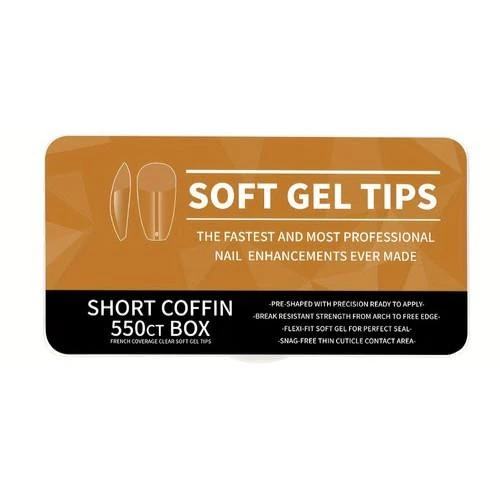 Coconoir Beauty - Soft Gel Short Coffin Full Cover Tips - 550pcs