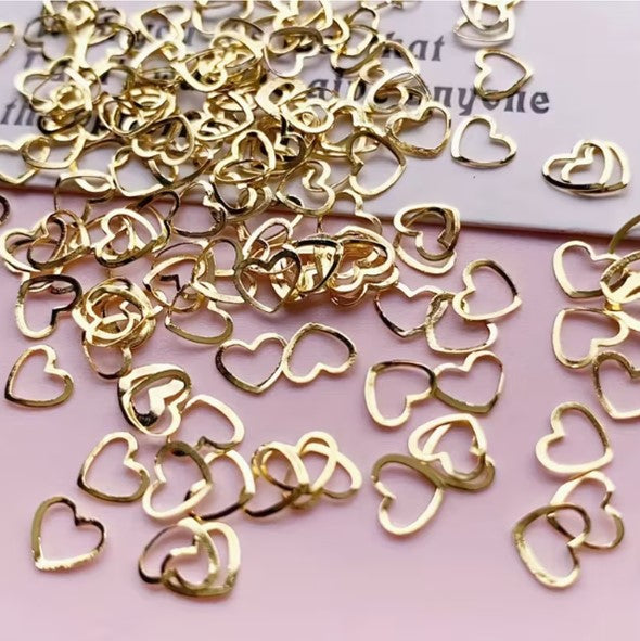 Coconoir Beauty - Nail Charms - Cut Out Golden Hearts - 10pk