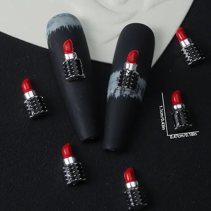 Coconoir Beauty - Nail Charms - Red Lipstick - 10pk