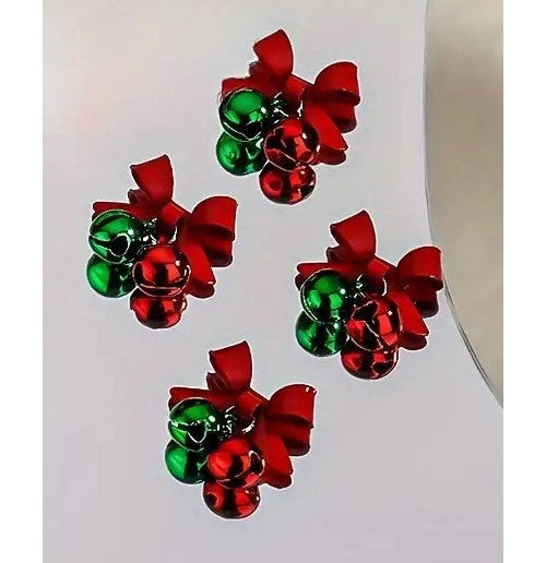 Coconoir Beauty - Nail Charms - Red Bow, Green Bell - 10Pk