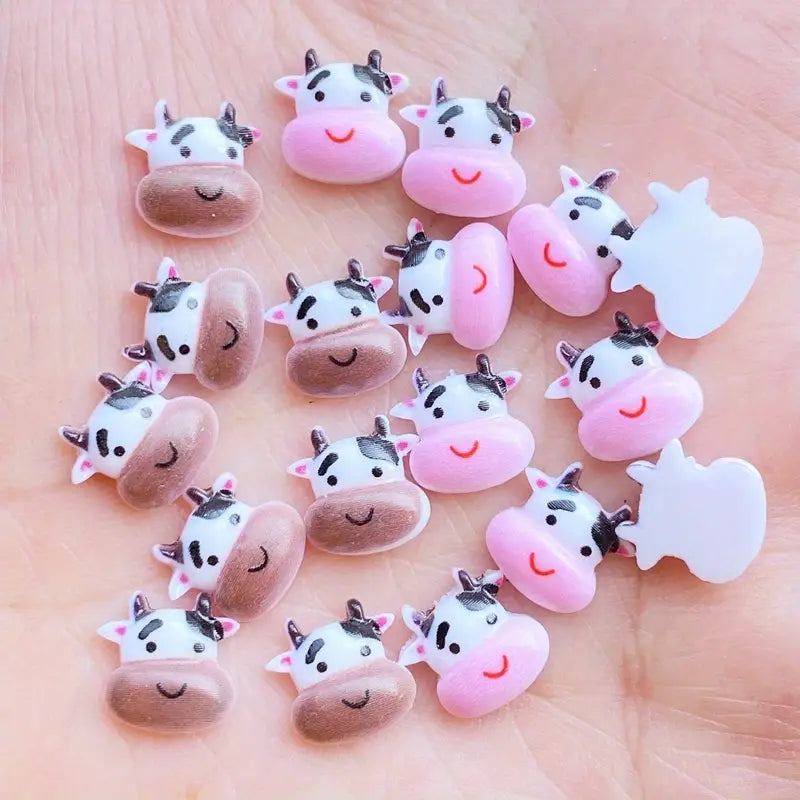 Coconoir Beauty - Nail Charms - Brown & Pink Cows - 10pk