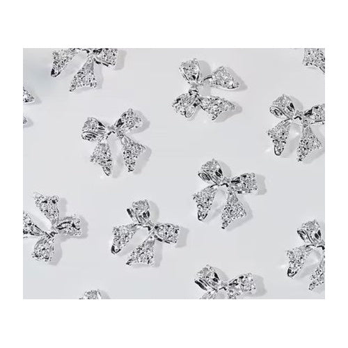 Coconoir Beauty - Nail Charms - Silvery Bows - 25pk