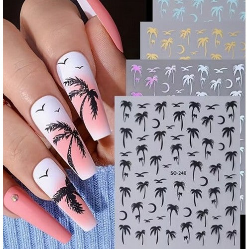 Coconoir Beauty - Nail Decal - Palm Trees Gold - 1pc