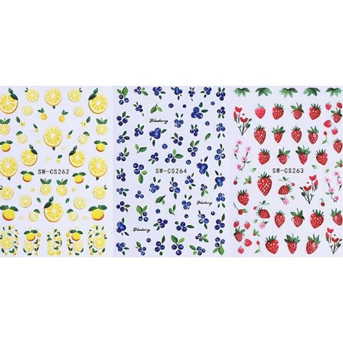 Coconoir Beauty - Nail Decal - Mixed Fruits - 3 Pk