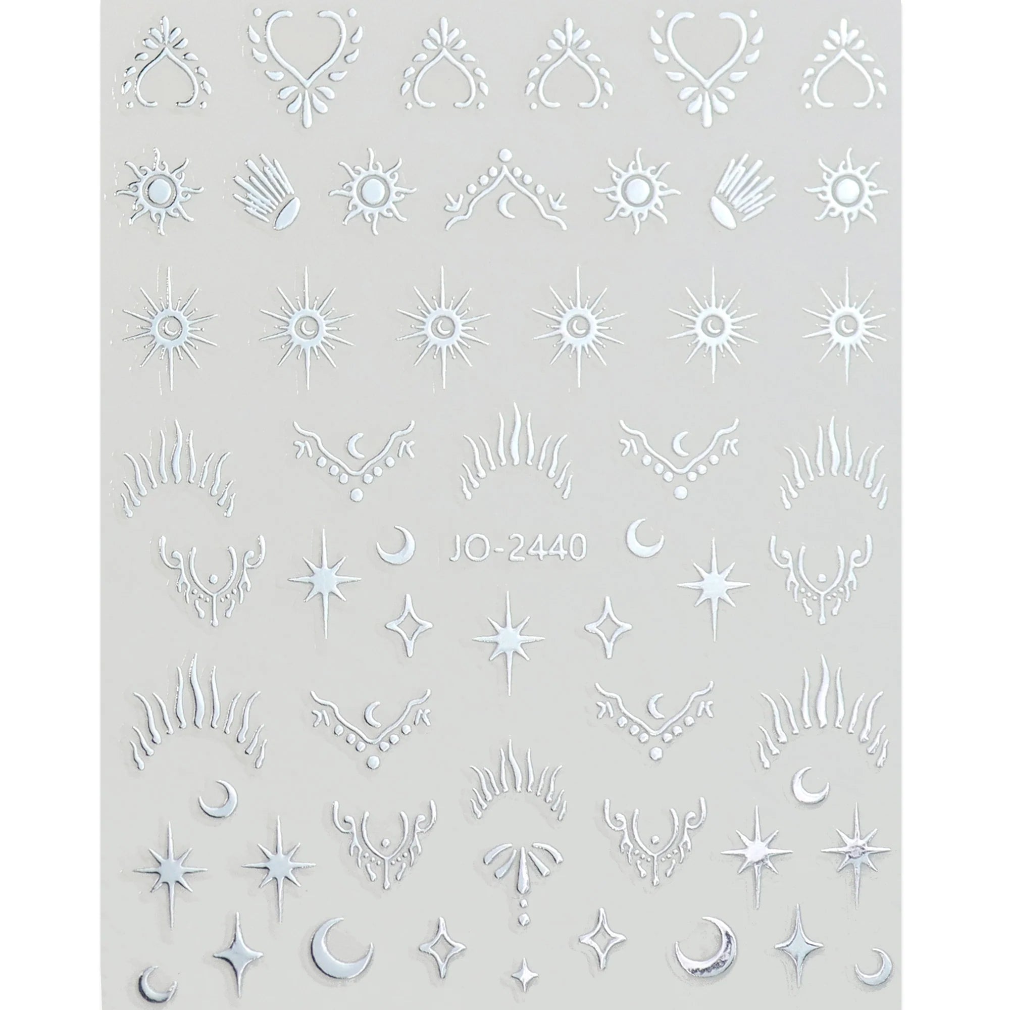 Coconoir Beauty - Nail Decal - 5D Silver Bohemian Moon