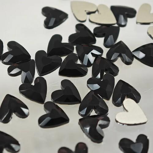 Coconoir Beauty - Nail Charms - Black Rhinestone Hearts - 10pk