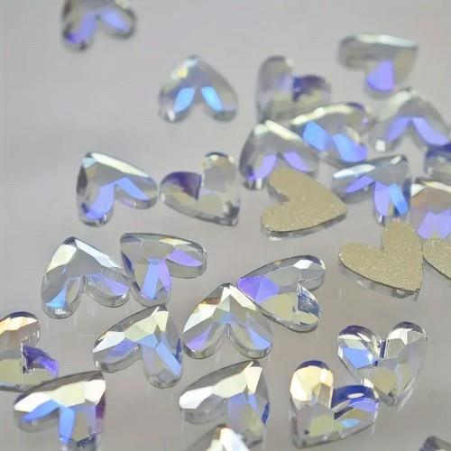 Coconoir Beauty - Nail Charms - Moonlight Rhinestone Hearts - 20pk