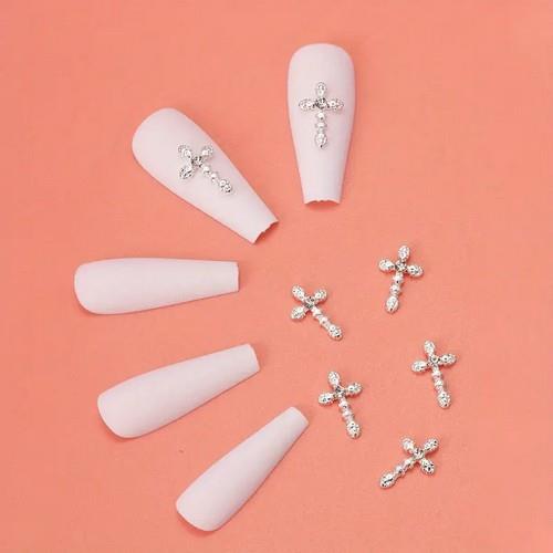 Coconoir Beauty - Nail Charms - Silver Cross - 10pk