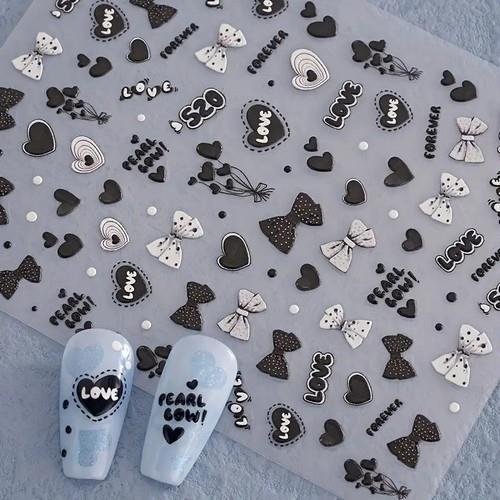 Coconoir Beauty - Nail Decal - Black & White Bows