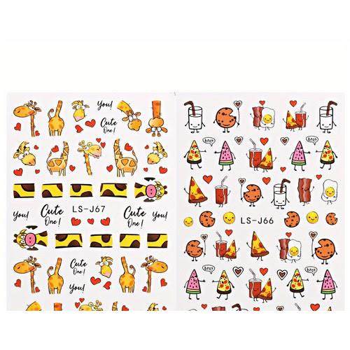 Coconoir Beauty - Nail Decal - Giraffe & Pizza