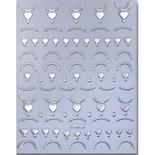 Coconoir Beauty - Nail Decal - Hearts - Silver