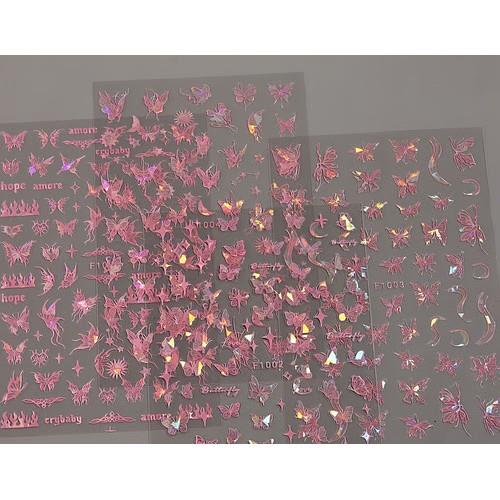 Coconoir Beauty - Nail Decal - Pink Butterflies - 4 Pk
