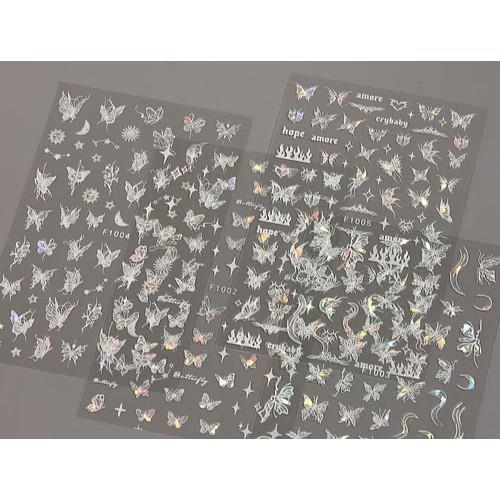 Coconoir Beauty - Nail Decal - White Butterflies - 4 Pk