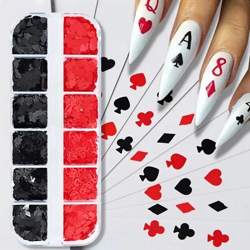 Coconoir Beauty - Nail Charms - Red/Black - Playing Card