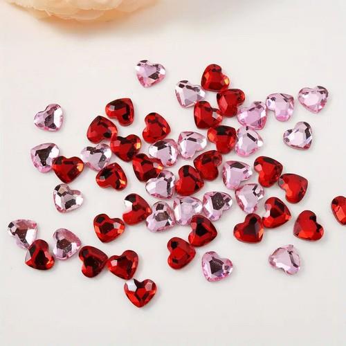 Coconoir Beauty - Nail Charms - Rhinestone Hearts - Red/Pink/Clear - 10pk