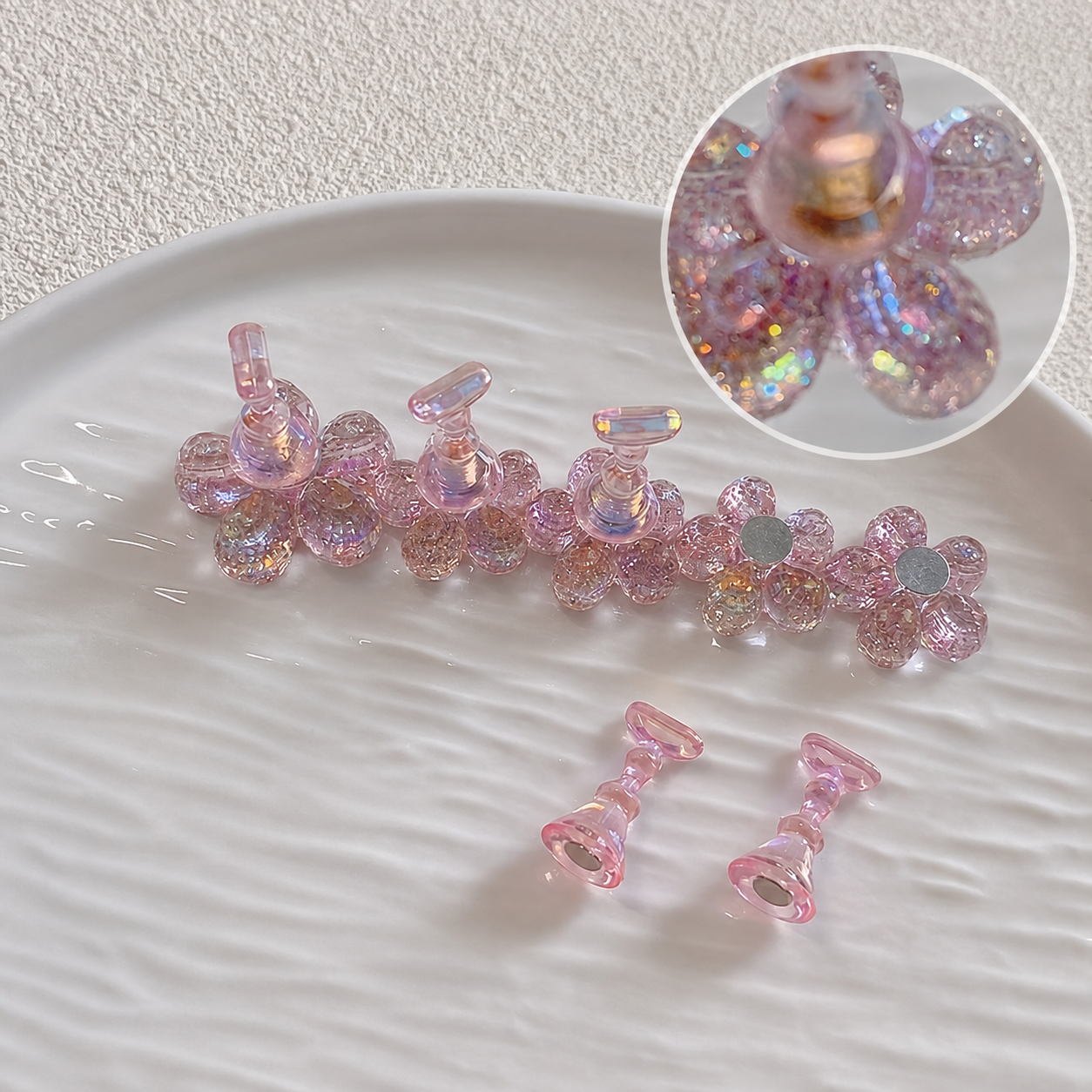 Coconoir Beauty - Tip Holder - Aurora Pink Flower Base - 5pc
