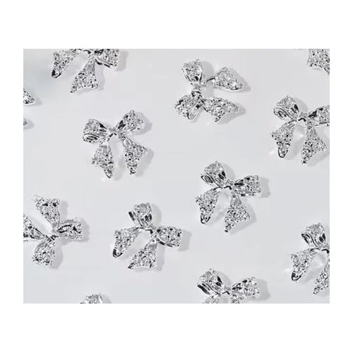Coconoir Beauty - Nail Charms - Silvery Bows - 25pk