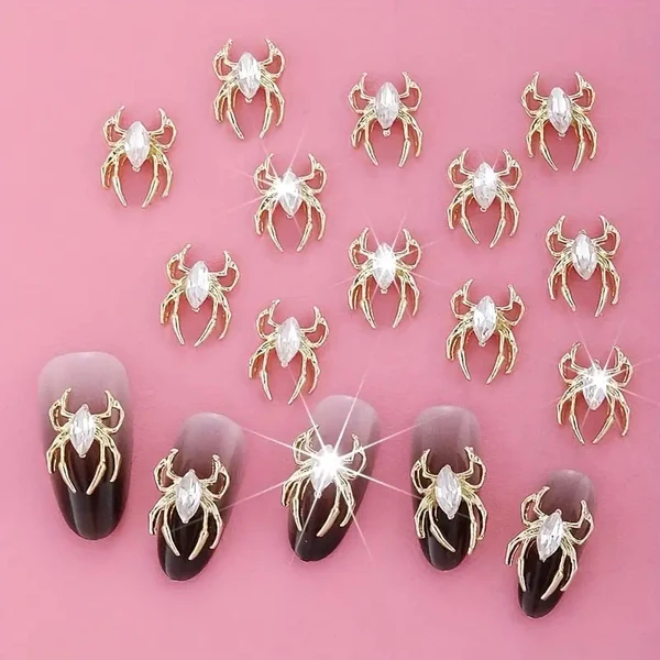 Coconoir Beauty - Nail Charms - Golden Spider Rhinestone - 5pk