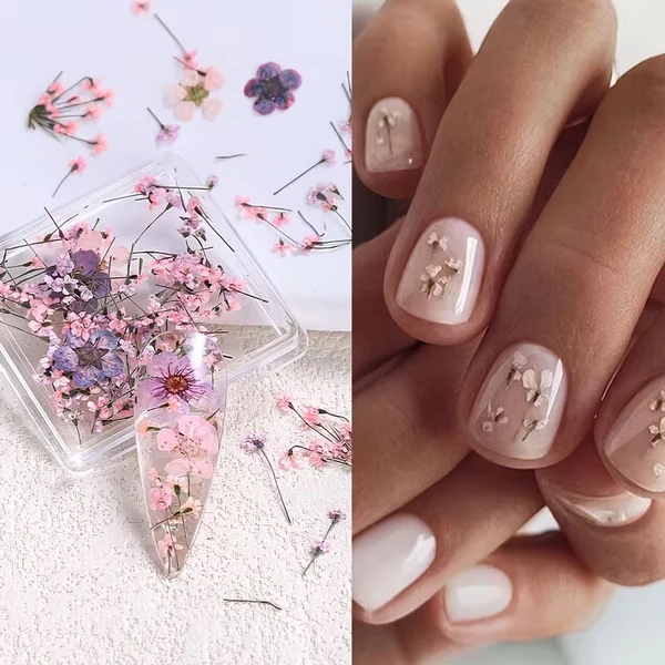 Coconoir Beauty - Nail Charms - Dried Flowers Pink & Purple