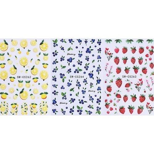 Coconoir Beauty - Nail Decal - Mixed Fruits - 3 Pk