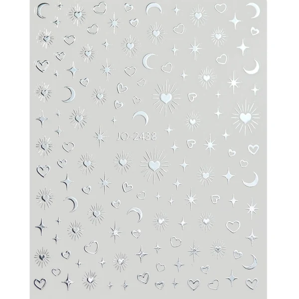Coconoir Beauty - Nail Decal - 5D Silver Bohemian Heart