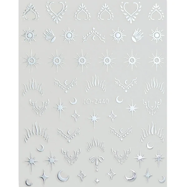 Coconoir Beauty - Nail Decal - 5D Silver Bohemian Moon