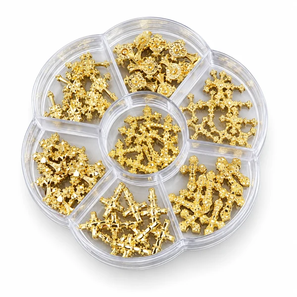 Coconoir Beauty - Nail Charms - Gold Gothic Cross Assortment - 70Pc