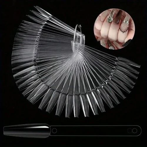Coconoir Beauty - Long Coffin Practice Nail Ring - 50pcs