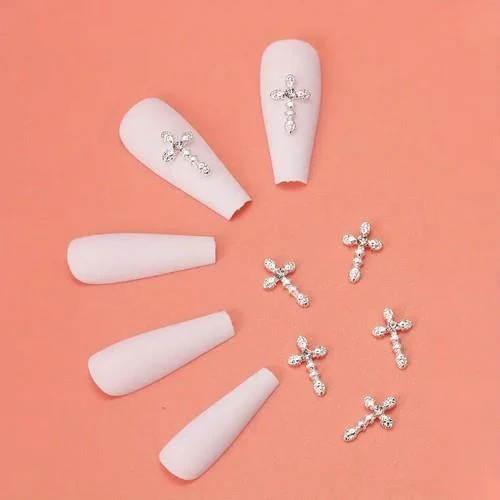 Coconoir Beauty - Nail Charms - Silver Cross - 10pk