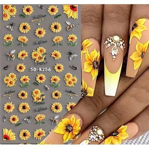 Coconoir Beauty - Nail Decal - 5D Sunflower #3