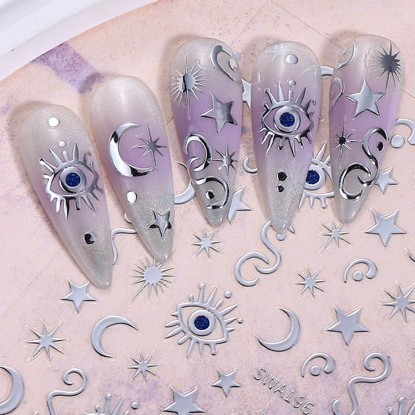 Coconoir Beauty - Nail Decal - Celestial Evil Eye - Silver