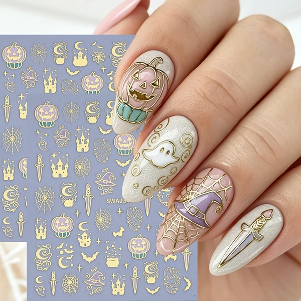 Coconoir Beauty - Nail Decal - Golden Halloween Icons