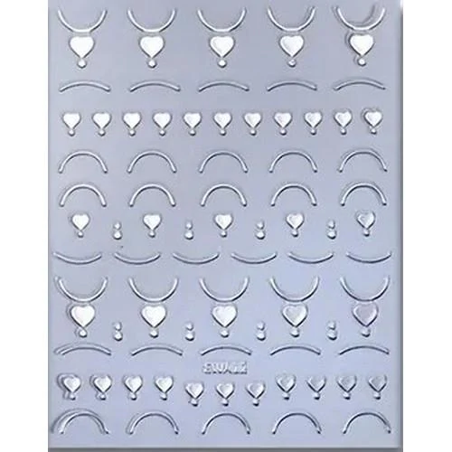 Coconoir Beauty - Nail Decal - Hearts - Silver