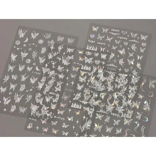 Coconoir Beauty - Nail Decal - White Butterflies - 4 Pk