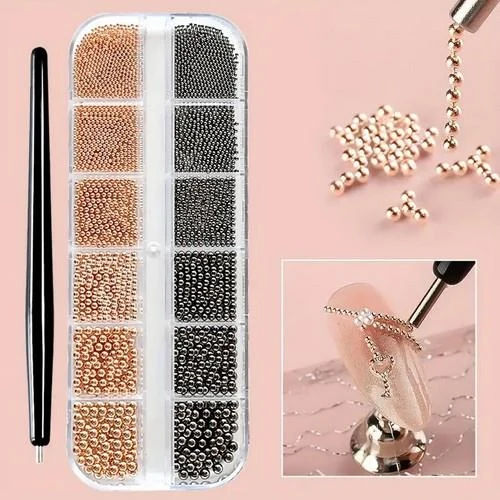 Coconoir Beauty - Nail Charms - Gold/ Rose Gold - Flatback Nail Pearls