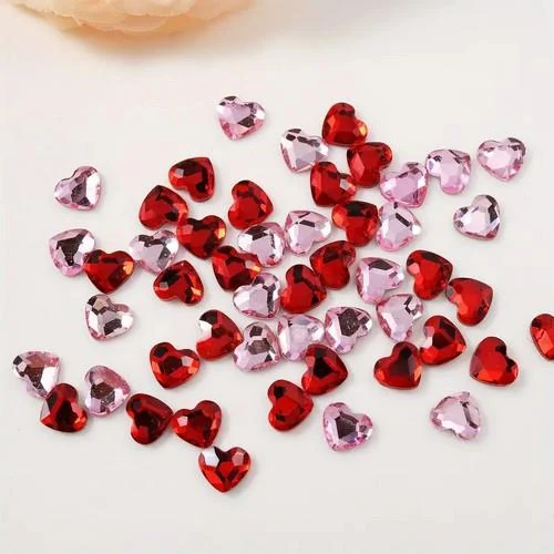 Coconoir Beauty - Nail Charms - Rhinestone Hearts - Red/Pink/Clear - 10pk