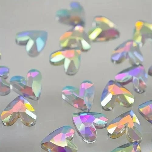 Coconoir Beauty - Nail Charms - White AB Rhinestone Hearts - 20pk