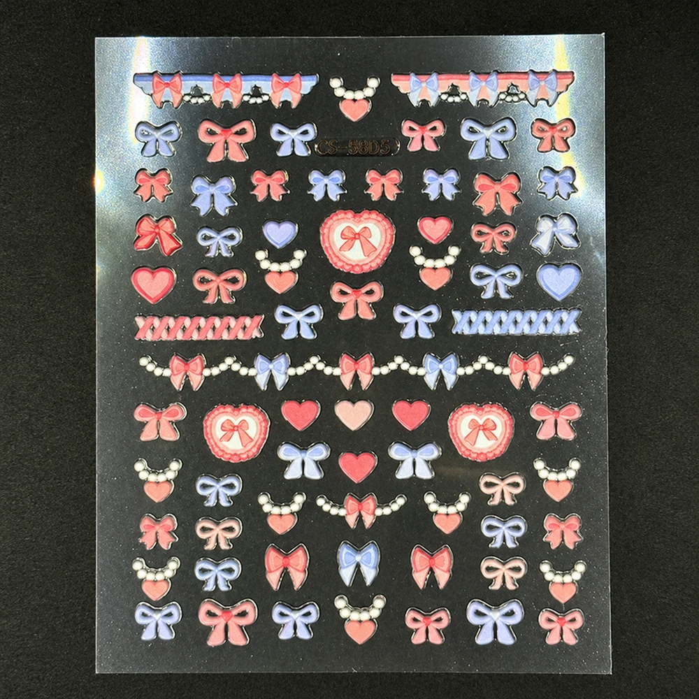 Coconoir Beauty - Nail Decal - 5D Pink & Blue Bows