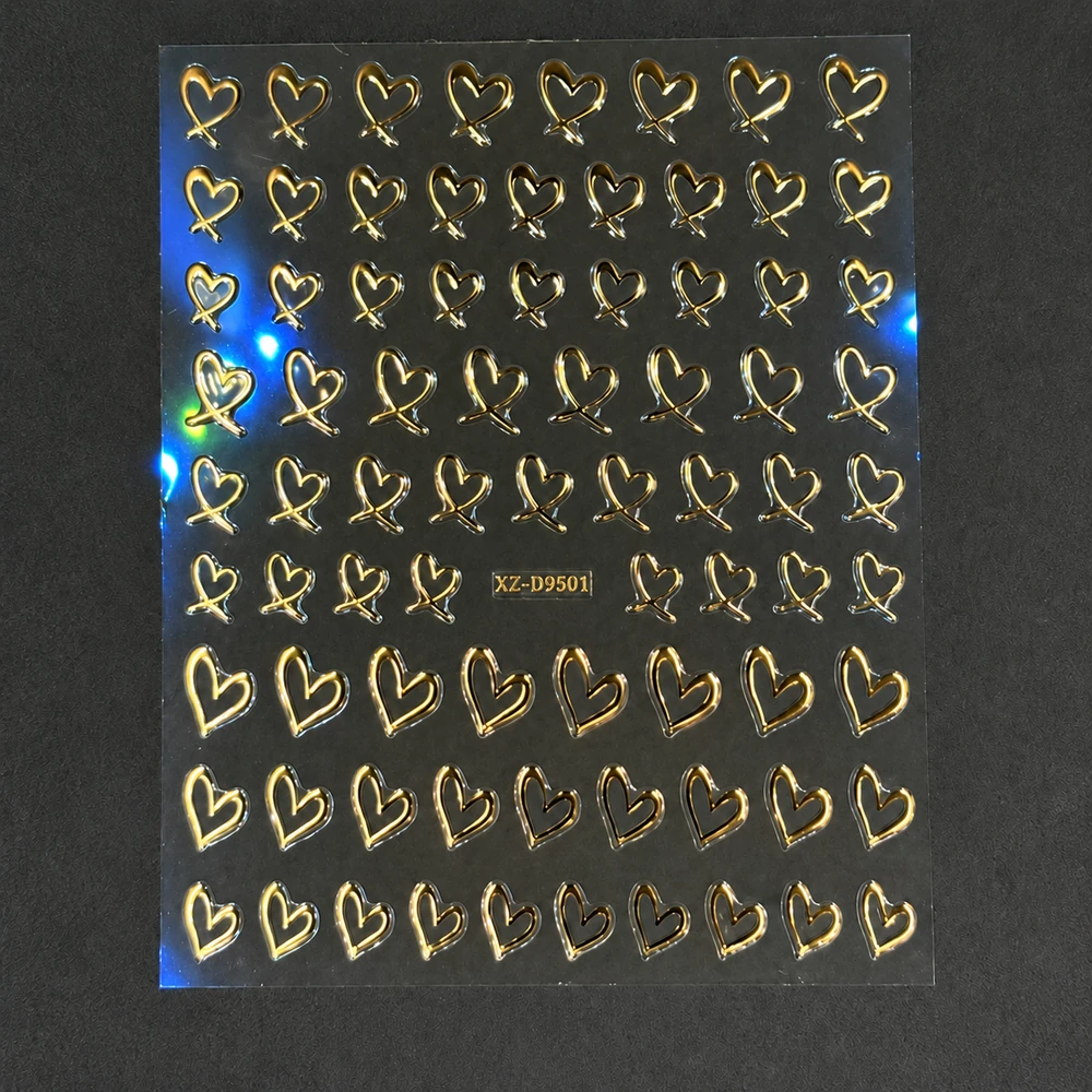 Coconoir Beauty - Nail Decal - 3D Heart Gold