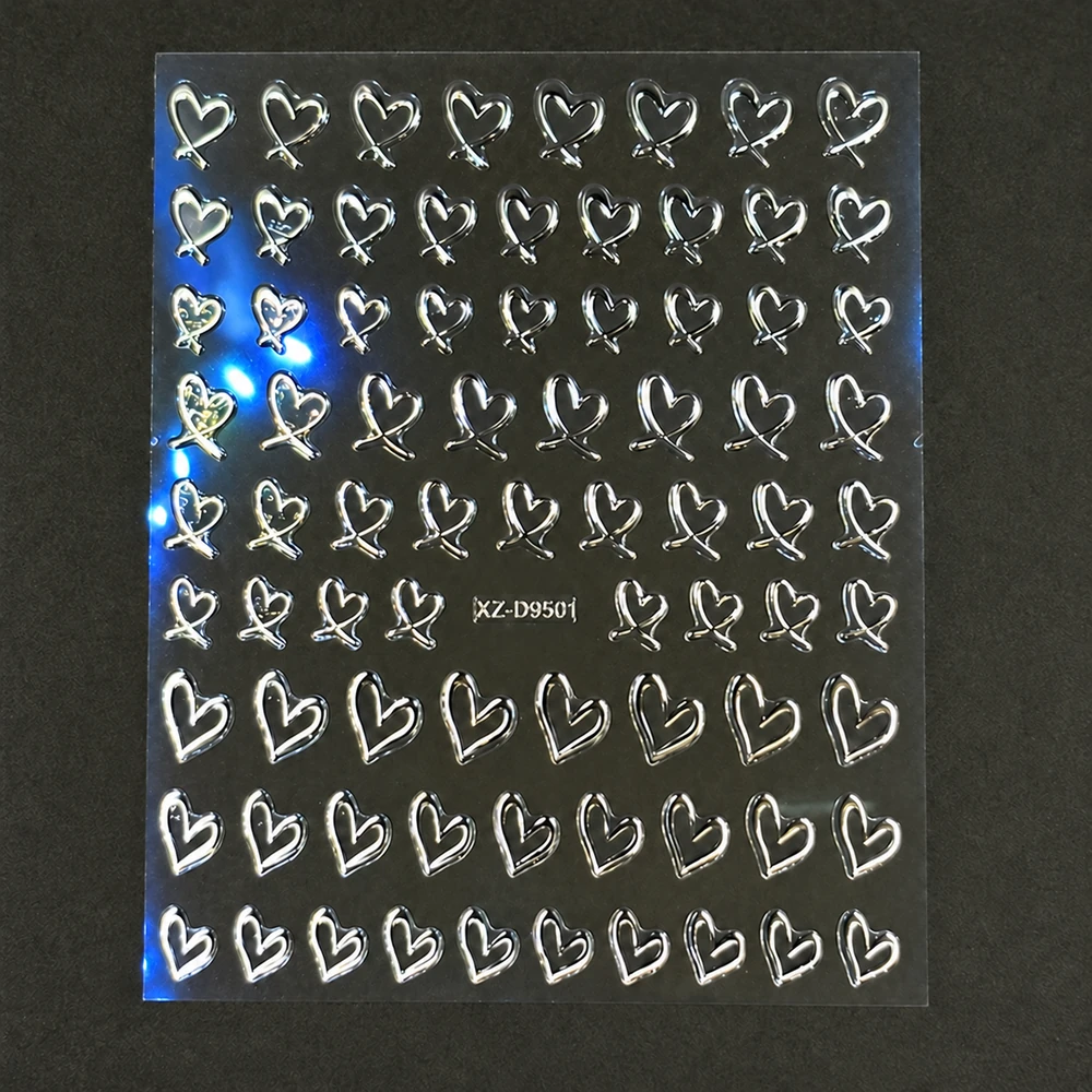 Coconoir Beauty - Nail Decal - 3D Heart Silver