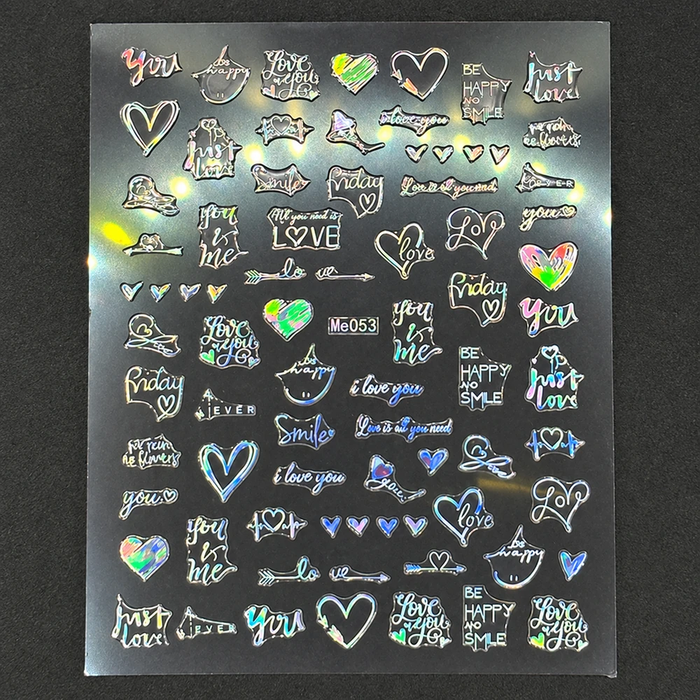 Coconoir Beauty - Nail Decal - Laser Heart Holo Silver