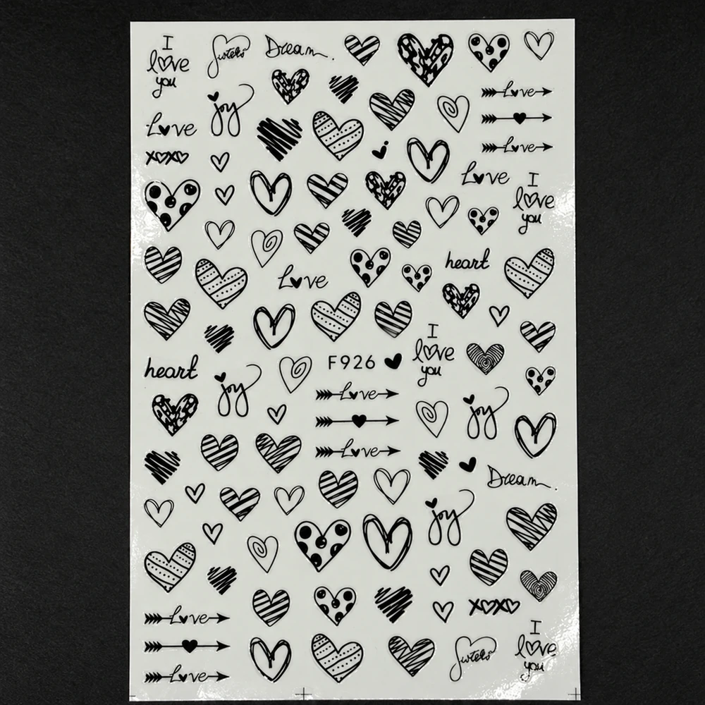Coconoir Beauty - Nail Decal - Valentines Black #2