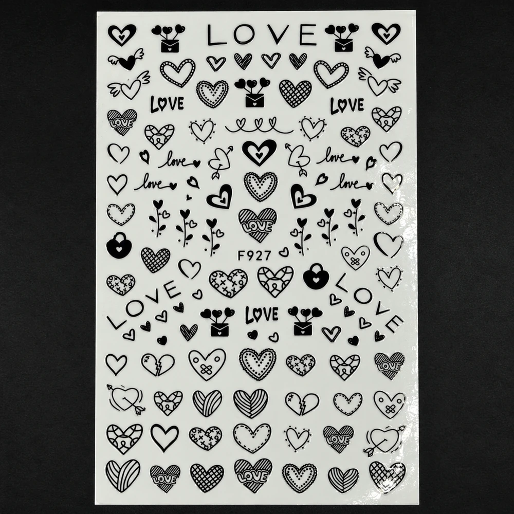 Coconoir Beauty - Nail Decal - Valentines Black #3