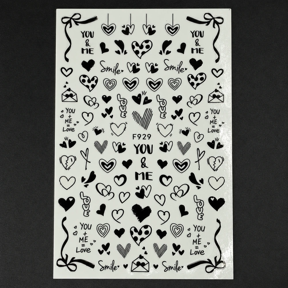 Coconoir Beauty - Nail Decal - Valentines Black #4