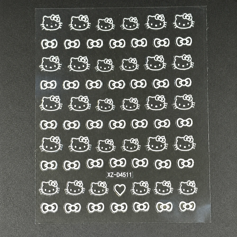 Coconoir Beauty - Nail Decal - Kitty with White Bow