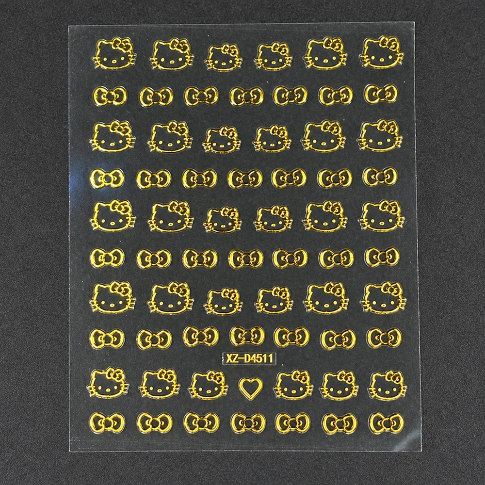 Coconoir Beauty - Nail Decal - Kitty with Gold Bow