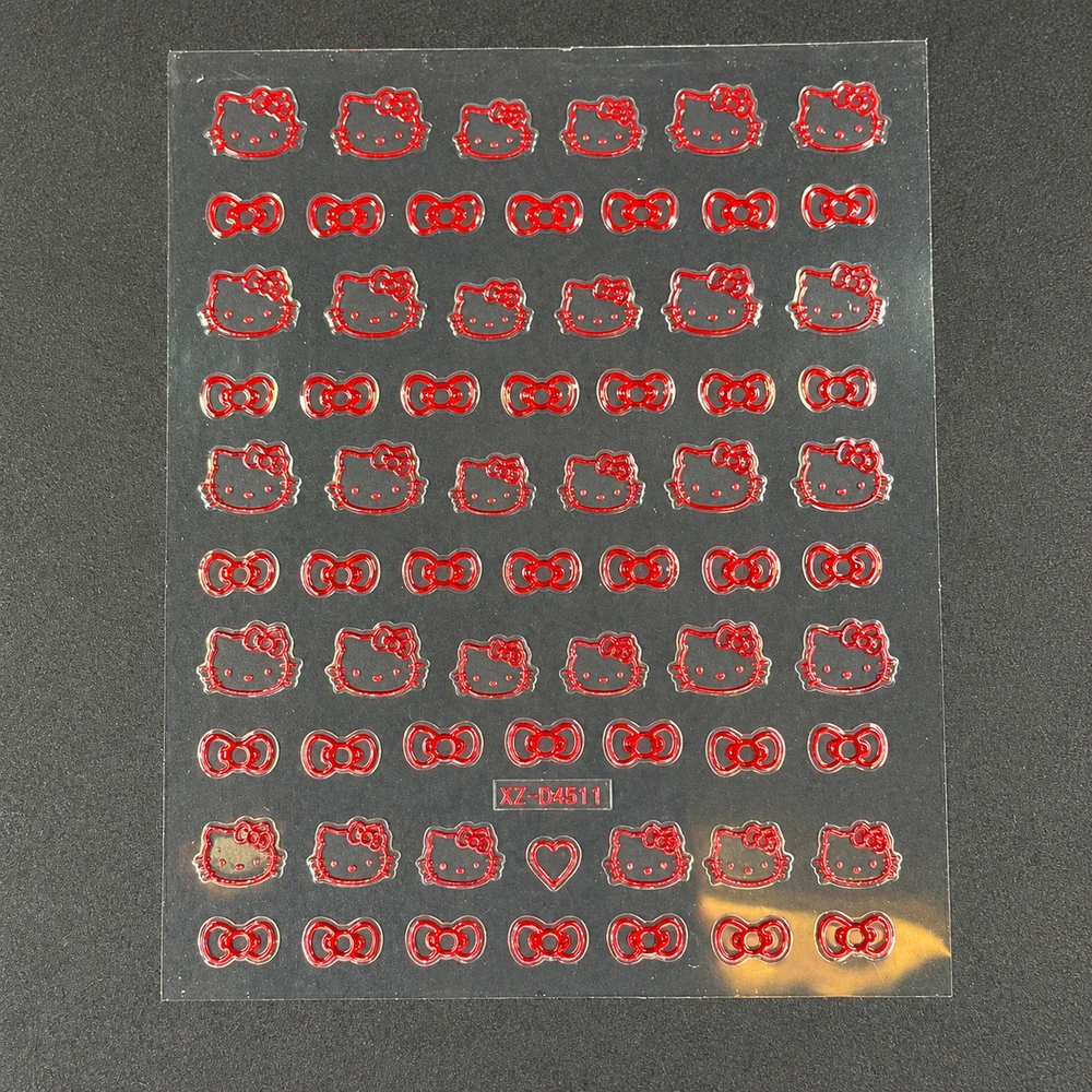 Coconoir Beauty - Nail Decal - Kitty with Red Bow